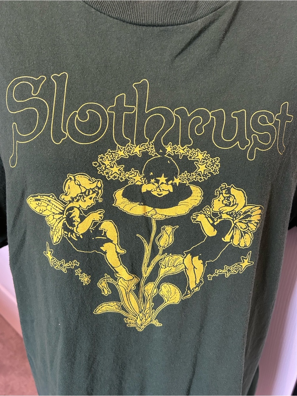 Slothrust (Band) Green Graphic Tee with Yellow Print - Men Size large - Picture 2 of 3